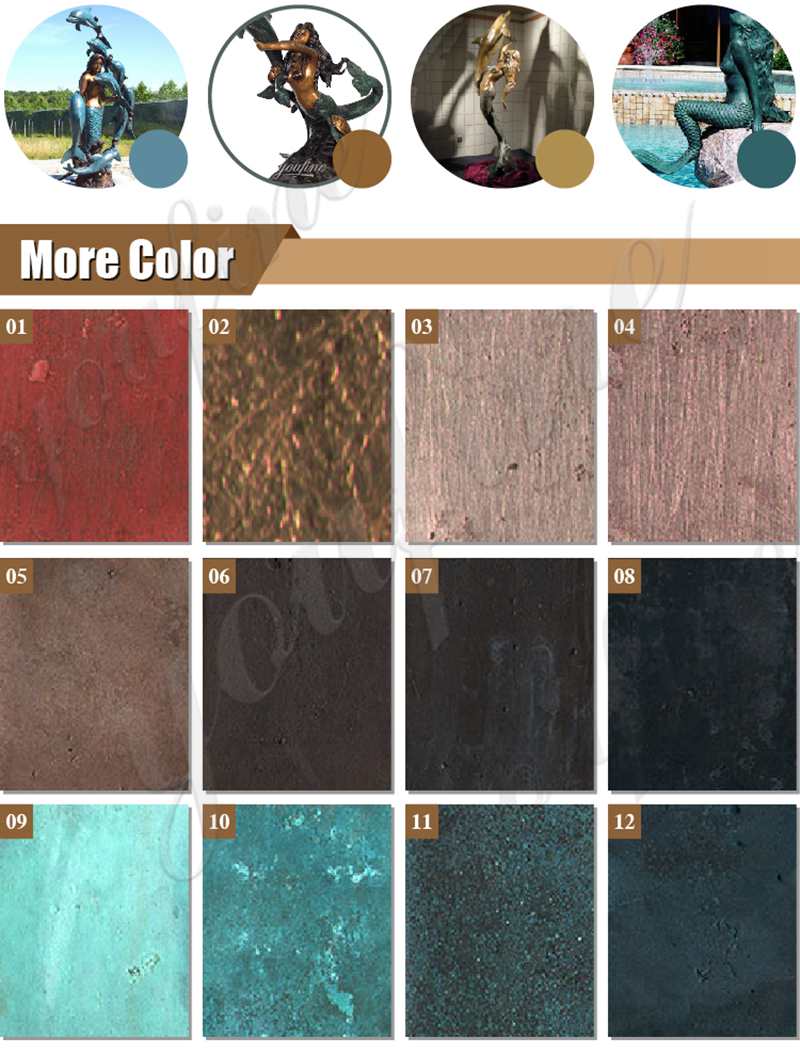 Home Decoration Bronze Mermaid Statue Coffee Table for