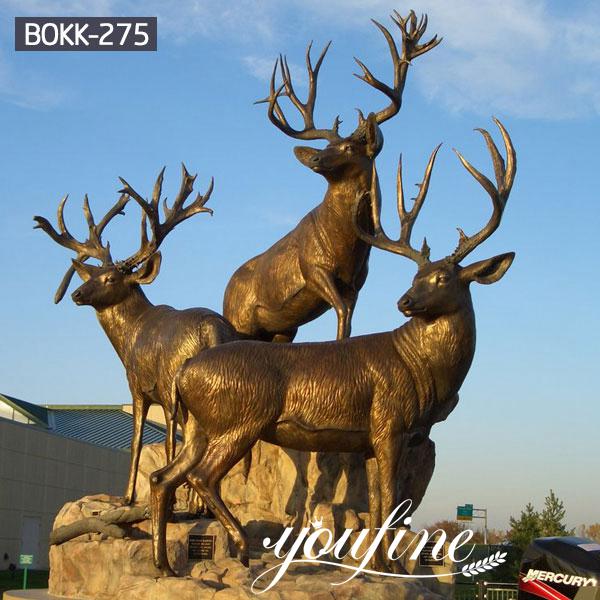 Life Size Outdoor Bronze Stag Statues Supplier BOKK-275