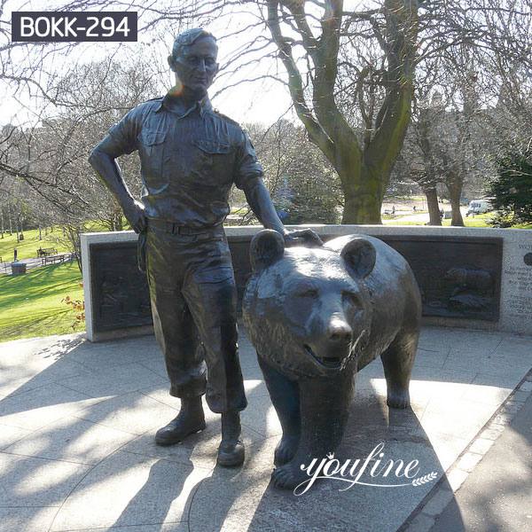 Hot Sale Bronze Bear and Breeder Statue Zoo Decoration Supplier BOKK-294