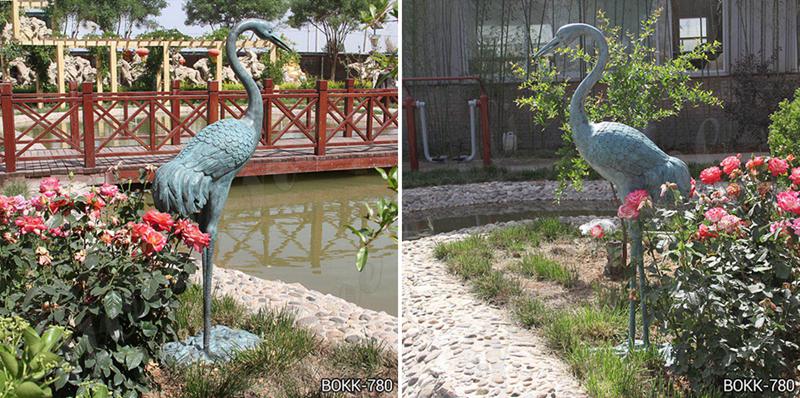 Life Size Bronze Crane Sculptures Decoration for Sale BOKK-780