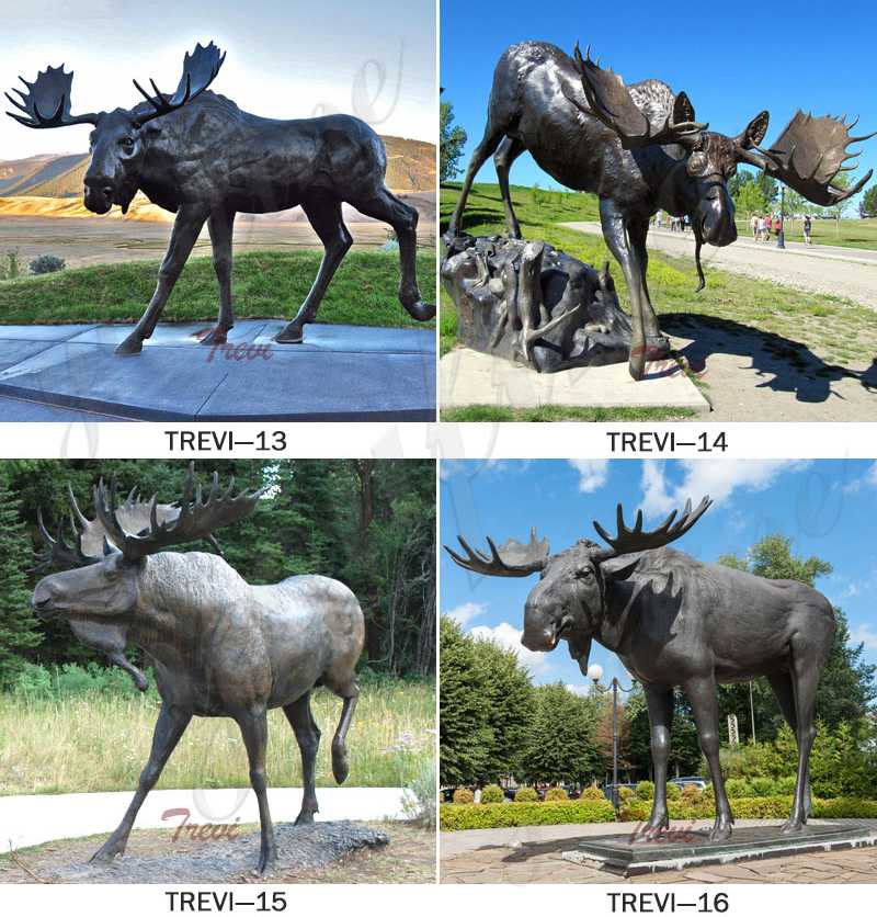 Bronze Moose Statue Outdoor Yard Decor for Sale BOKK-283