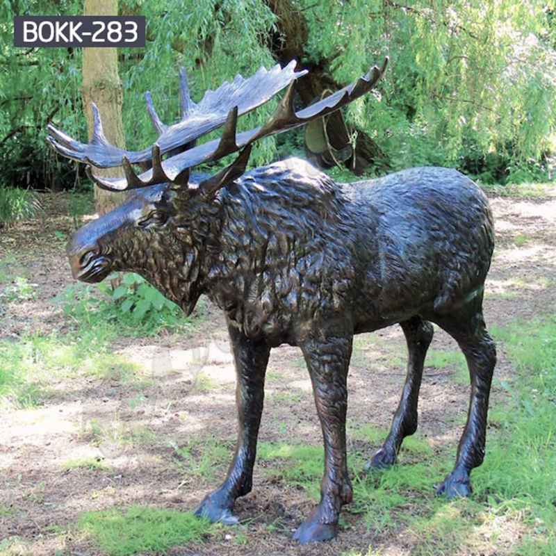 Large Bronze Moose Statue Outdoor Yard Decor for Sale