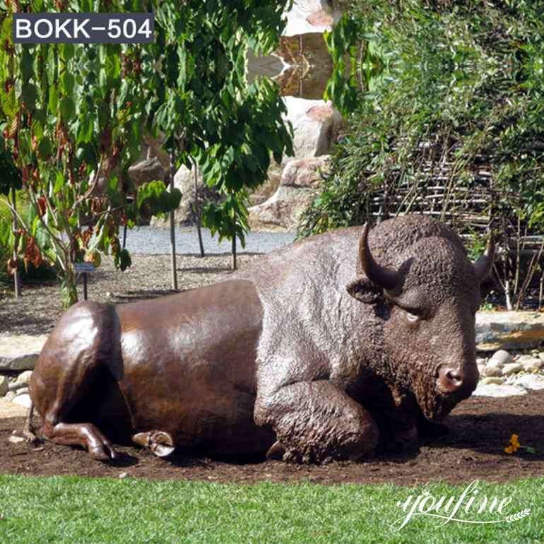 Large Outdoor Bronze Bison Statue Garden Decor for Sale BOKK-504