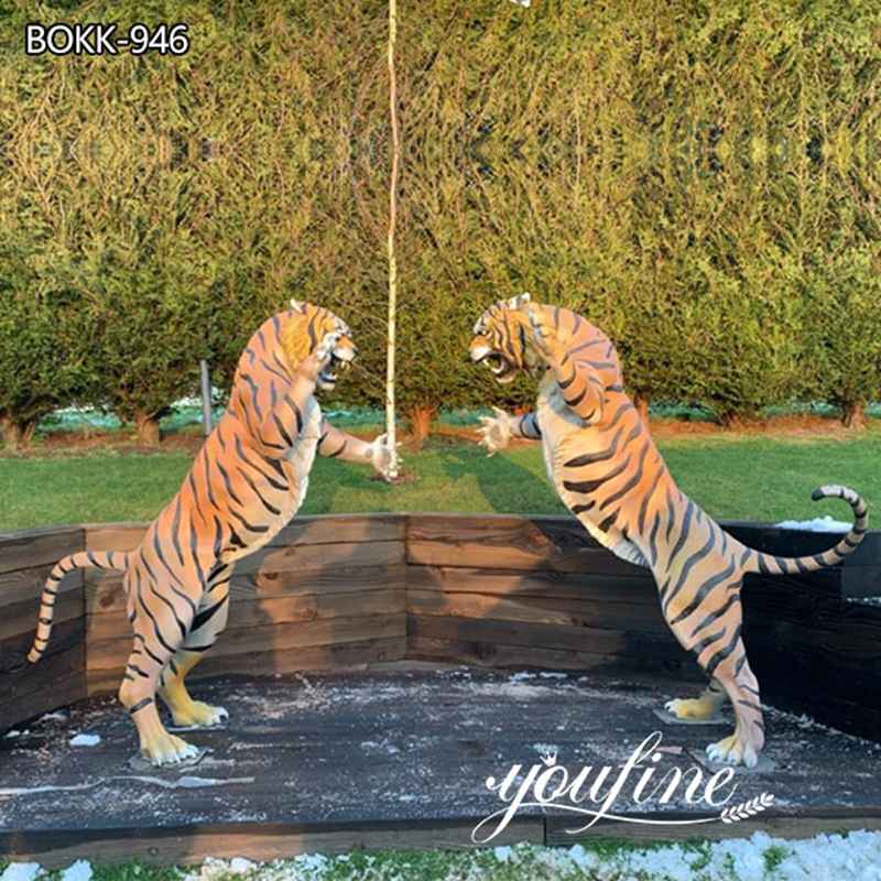 Outdoor Life Size Bronze Tiger Statue Garden Decor for Sale BOKK-946