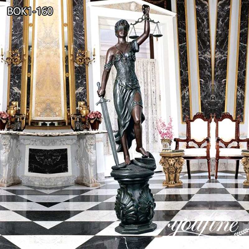 Bronze Lady Justice Statue Greek Roman Blind Themis Goddess Factory Supplier BOK1-160