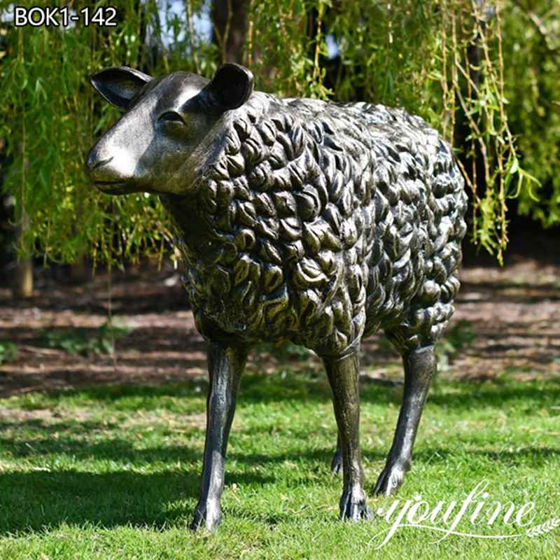 Bronze Life Size Sheep Statue Lawn Decor for Sale BOK1-142