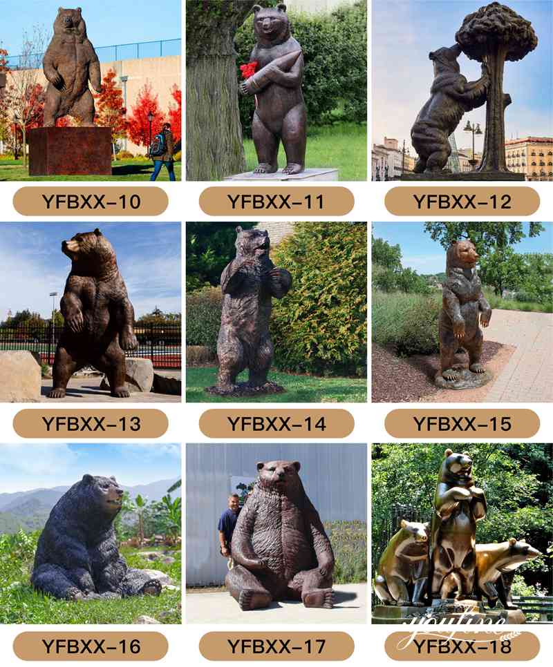bronze bear statue - YouFine Sculpture