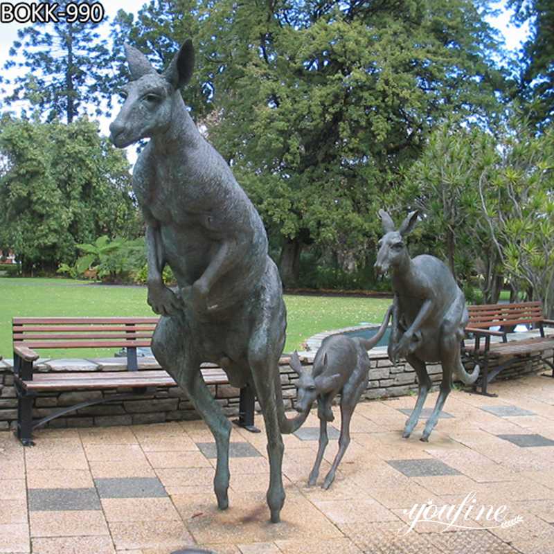 High Quality Bronze Kangaroo Sculpture Family Group for Sale BOKK-990