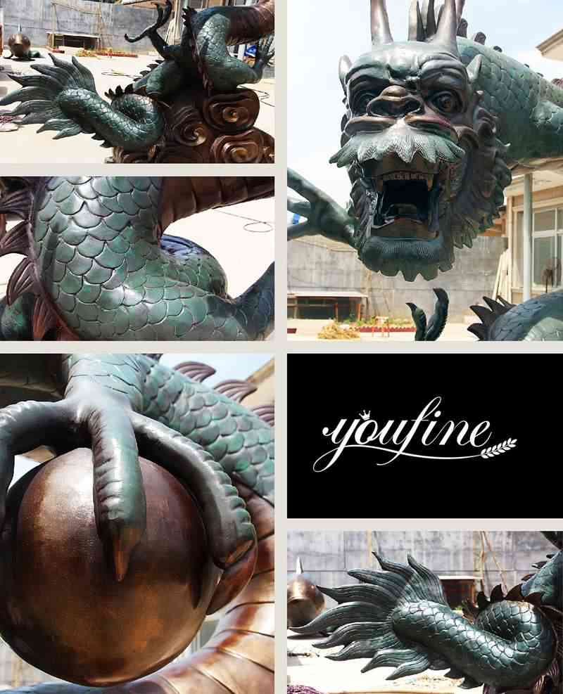 bronze chinese dragon sculpture - YouFine Sculpture