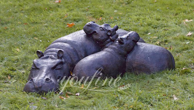 bronze hippo statue - YouFine Sculpture