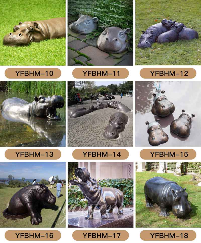 outdoor hippo statue - YouFine Sculpture (1)