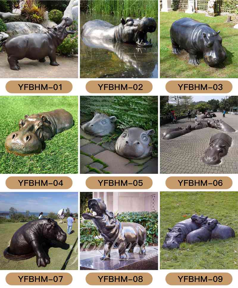 outdoor hippo statue - YouFine Sculpture (2)