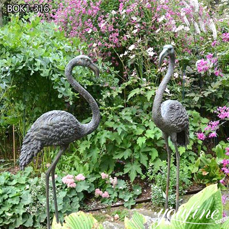 Realistic Bronze Flamingo Statue Outdoor Garden Decor Supplier BOK1-316