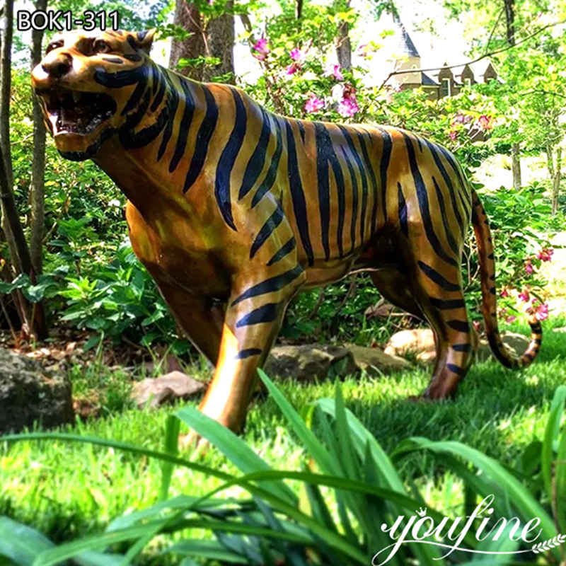 Life Size Bronze Tiger Sculpture for Outdoor BOK1-311