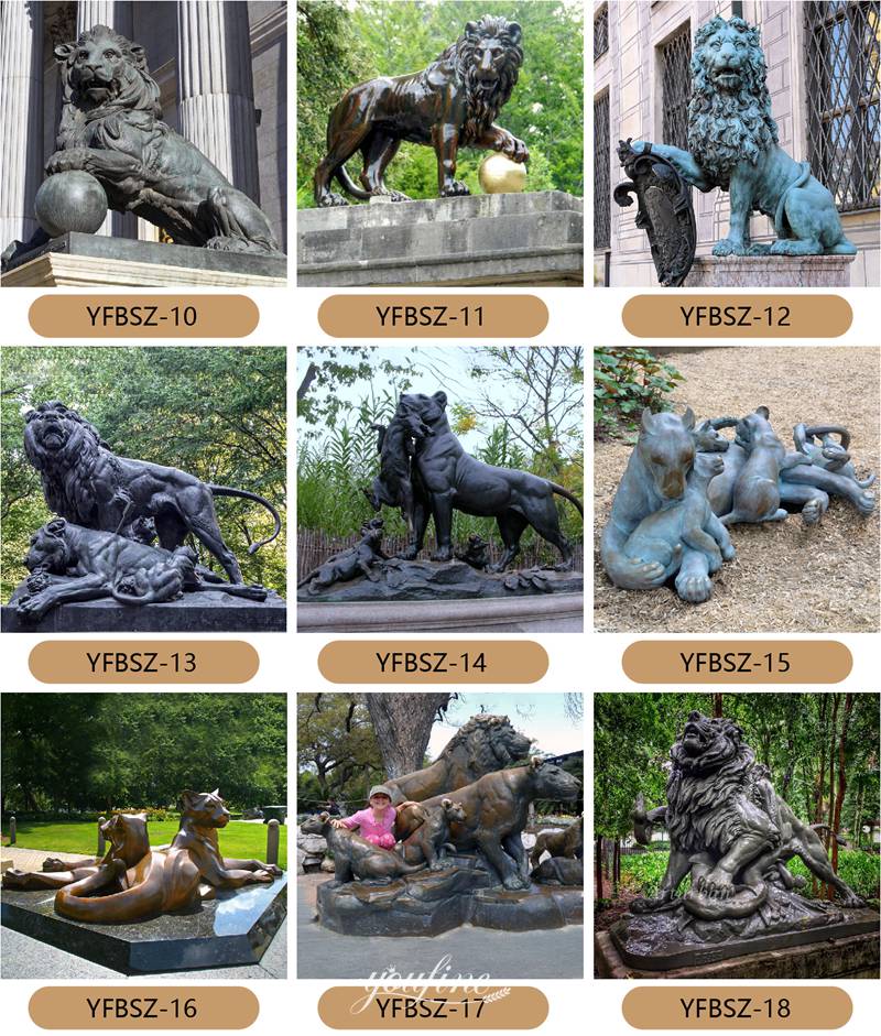bronze lion statues for sale - YouFine Sculpture