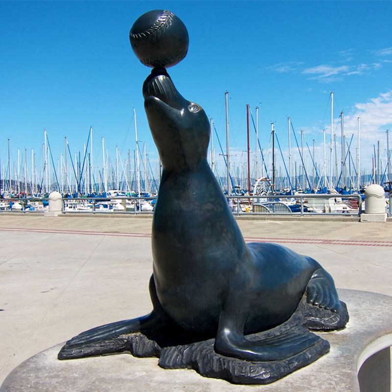 Bronze seal sculpture - YouFine Sculpture