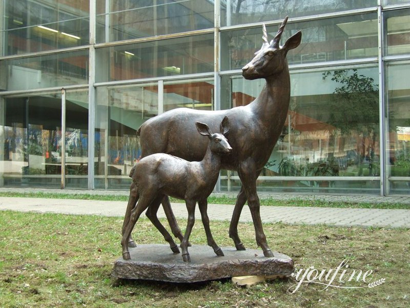 Bronze Doe and Fawn Statue - Bring Nature to Your Garden