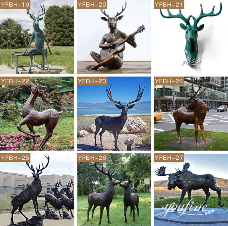 life size bronze deer sculpture for sale for outdoor