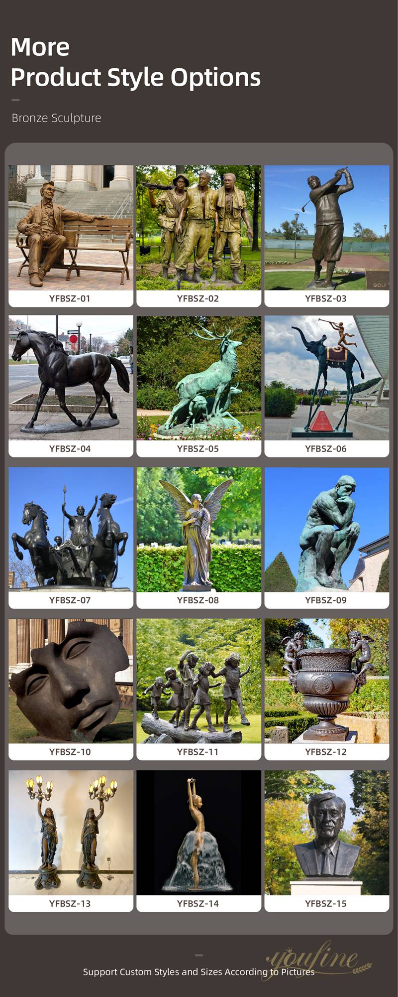 YOUFINE bronze sculpture for sale