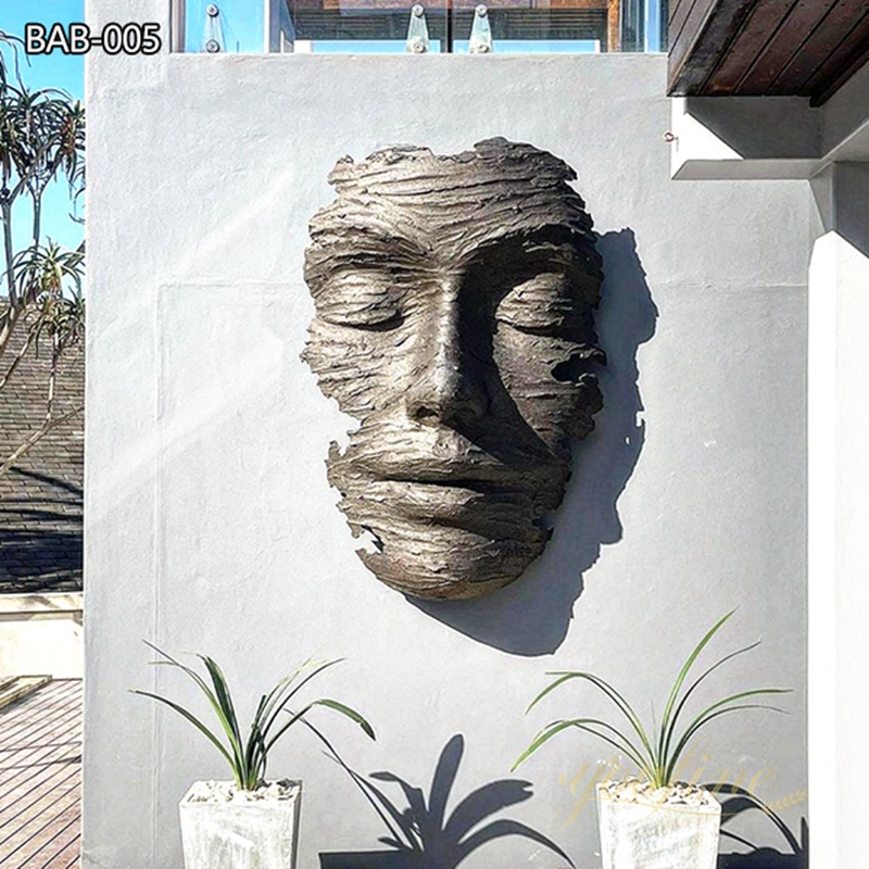 Large Contemporary Abstract Art Bronze Face Sculpture for Sale