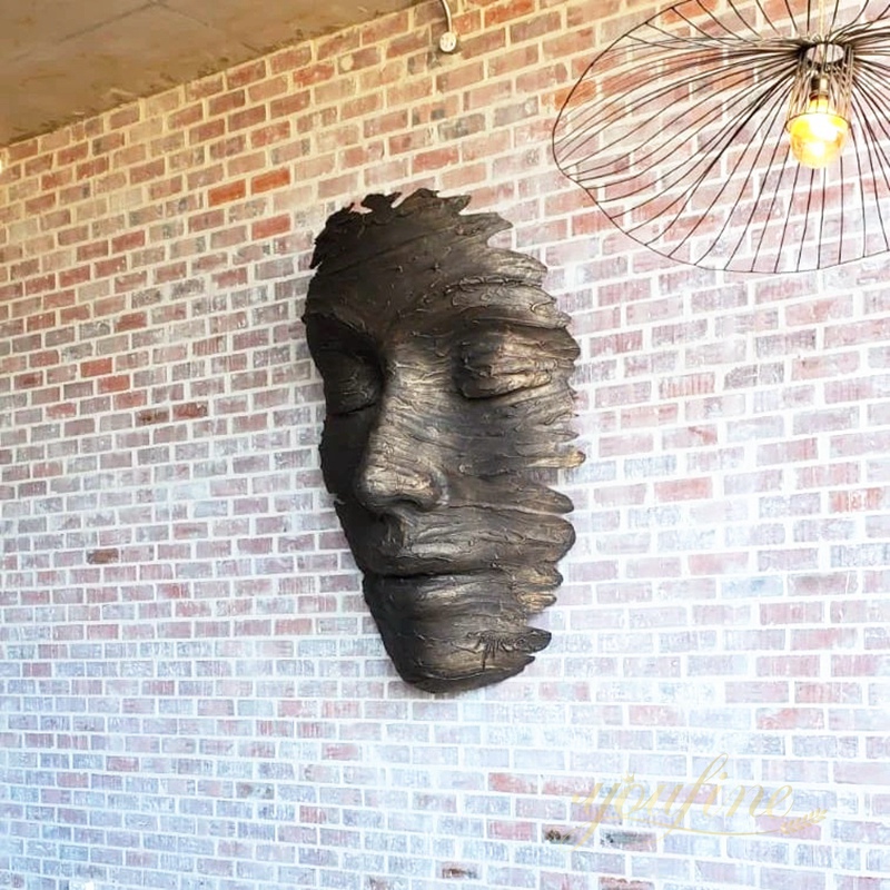 Large Contemporary Abstract Art Bronze Face Sculpture for Sale 