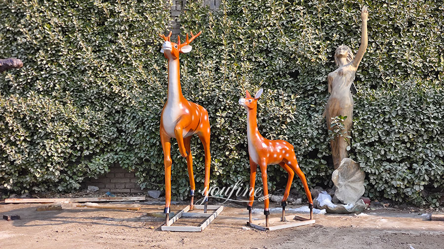 YouFine bronze sika deer statue
