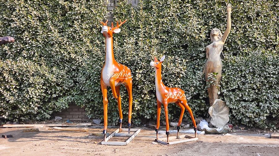 outdoor bronze deer