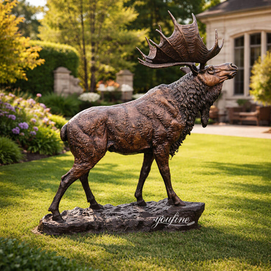 moose bronze sculpture for durable use